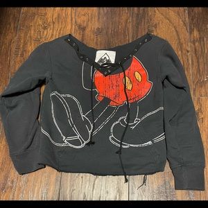 Vintage Mickey Redesigned Cropped Sweatshirt